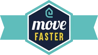 Visual representation of online estate agent software facilitating sales and conveyancing processes. | Image: Rello estate agent app graphic reads "move faster"
