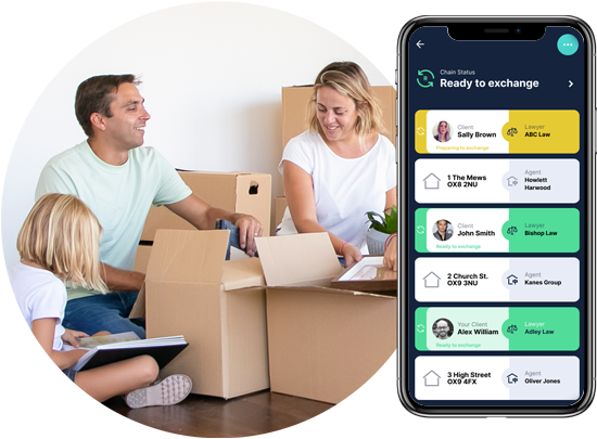Technology assisting UK estate agents and property businesses in sales progression and conveyancing tasks. | Image: Home buyers and Rello estate agent app demo
